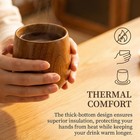 6 Pack Wooden Tea Cups 5 Oz Japanese Handmade Natural Wood Water Cup For Drinkin