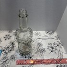 Vintage 12  Tall Clear Glass Bottle Raised Rope Design Relief No Cork Decor