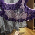 16  Crochet Lace Parasol Embroidered Wedding Bridal Doll Sun Umbrella Purple