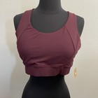 Women Activewear Butter Soft Sports Bra Crisscross Back Wine Size L Nwot