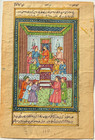 Indo-persian Miniature  Ahmad Shah Durrani Court Scene  Urdu Chronicle C  1880