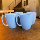 Vintage Corelle Stoneware Baby Blue Cottage Core Coffee Mugs Lot Of 4
