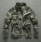 Men s Army Cotton Pockets Zipper Outwear Hiking Shirt Jacket Coat Stand Collar