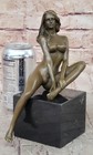 Signed Deco Bronze Sculpture Cubism Nude Girl Abstract Modern Art Statue Figure