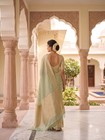 Organza Silk Sea Green Saree Zari Weave Saree sari