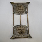 Antique Art Nouveau H l  Judd Bulldog Sliding Book Rack Expandable Brass 21 75   