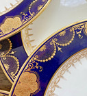 Antique Set Of 11 Aynsley Jeweled Cobalt   Gold Dinner Plates 10 5    For Amy