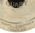 Henry Troemner Quart Conical Measure   Slicker Plate  Philadelphia  Pa 