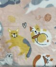 Nwt Cuddly Cats Kittens Light Pink Plush Soft Warm Throw Blanket Gift 50 X 70
