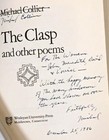 Michael Collier   The Clasp And Other Poems Signed 1st Edition 1986