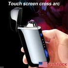 Random Color Electric Lighter Dual Arc Flameless Lighter Windproof Plasma 