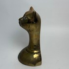 Vintage Solid Brass Cat Head Bookend Mid Century Modern Mcm Decorative Sculpture