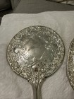 Vintage Silver Plated Mirror And Brush Vanity Set