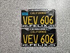 1963 Black California License Plates  1967 Validation  Dmv Clear Guaranteed  Vg