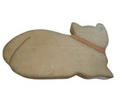 Vintage Gray Cat With Green Eyes Folk Art Door Stop