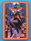 Case Witch Design 1 Orange Matte Zippo Lighter New