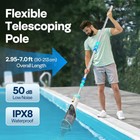 Cordless Rechargeable Pool Vacuum Handheld Cleaner W  Telescopic Pole 60min Ipx8
