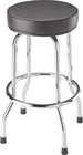Swivel Bar Stool W padded Garage Shop Seat Chrome Plated Anti-slip Legs Black