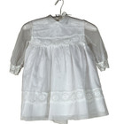 Vintage Girls White Frilly White Lace Party Dress  Union Label 60s 70s Size 5