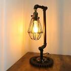 Vintage Water Pipe Desk Light Steampunk Table Lamps Industrial Gear Home Decor