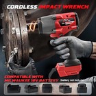 Cordless Impact Wrench 1 2 Inch For Milwaukee 18v Battery  1106ft-lbs 1500n m 
