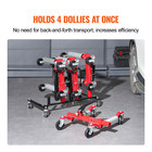 Car Dolly Rack Hydraulic Trolley Jack Stand Organizer 4-dolly Capacity Rotating