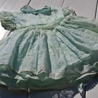 Vintage Wee Togs Baby Girl Dress 1950s 60s Mint Green Eyelet Lace 12-18m