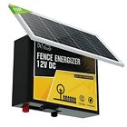 Dc 12v Fence Energizer Electric Fence Charger 10w Solar Panel W  Battery 15-mile