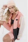 Adidas Originals Colorblock Windbreaker Jacket Pink Black Cream Women   s S Nwt