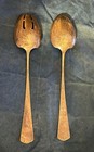Antique Sterling Silver Serving Spoon And Fork Set  By The Kalo Shop  C  1910-25