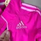 Adidas Girls Pink Ruffle Hem Track Jacket Windbreaker Size 4t Zip Up Striped