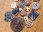 Lot Of 22 Vintage   Antique Buttons Wooden Brown