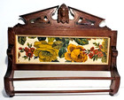 Antique Victorian Eastlake Hand Carved Wooden Towel Rack -bar - 20 