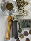 Junk Drawer Lot Vintage Space Shuttle Coin Cards Knife Camel Tin Star Wars Pez