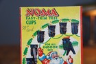 Vintage Noma Christmas Tree Clips Santa Claus Store Display Sign Cardboard 1950s