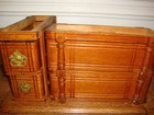 Antique Singer  Sewing Machine  4 Drawers   Racks  Tiger Oak  Ornate