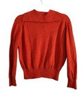 Vintage 50s Wool Blend    Orlon  Collared Sweater Small Red No Tag 