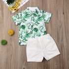 Summer Outfits Toddler Baby Kids Boy Button Shirt Tops Pants Casual Clothes Set