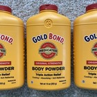  3  Gold Bond Medicated Body Powder Original Strength Sealed With Talc 10 Oz