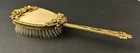 Vintage 1950 s Globe 24k Gold Plated Hair Brush Roses Ornate Floral Vanity