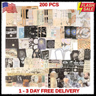 200pcs Vintage Junk Journal Supplies scrapbook Scrapbooking Paper And Stickers A