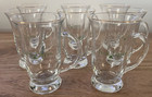 Vintage Irish Coffee Footed Glass Shamrock Hot Toddy Mugs Crystal Set 8