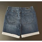 Dkny Jeans Womens Size 10 Dark Wash Cuffed Denim Shorts Mid Rise Stretch 1382