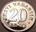 Gem Unc Estonia 2003 20 Senti three Lions Stacked excellent free Shipping