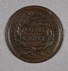 1853-p  liberty Head  One-cent Copper Coin  Braided Hair  Au