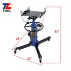 1322-1660 Lbs Transmission Jack 2 Stage Hydraulic Adjustable Height Lift Blue