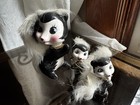 Vintage Anthropomorphic Skunk Family Figures Set Japan b1 