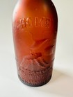 1890s Antique Amber Glass Blob Top Beer Bottle  eagle On Stump  Pre-prohibition