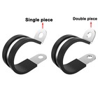 Rubber Lined P Clips Stainless Steel 6 - 70 Mm Pipe Cable Hose Clamp Single Clip