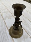 Rare Antique Bronze Cat   Fiddle Candlestick Holder  Late 19th Century  C 1900